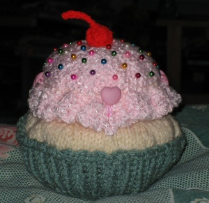 Diane's bday ice cream dish sewing kit - with a cherry on top
